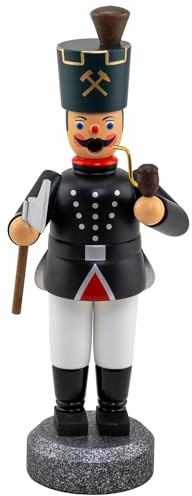 Jan Legler | Räuchermännchen Räucherfigur | erzgebirgische Volkskunst | Made in Germany | 22 cm | Bergmann mit Hacke