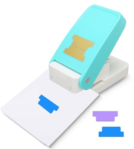 Tissting Basteln Löcher Stanzen 39mm DIY Lesezeichen Eckenstanzer Notizblock Trenner Anhänger Etiketten Papierstanzer für Mikrofonieren, Index Etikett