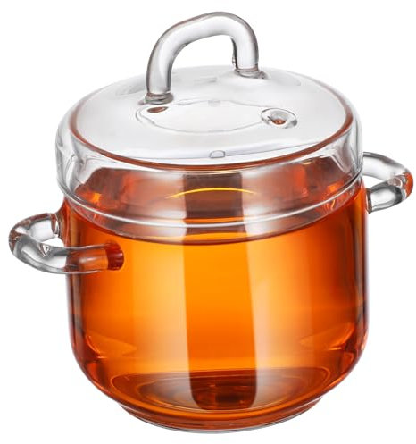 MAGICLULU Creative Glass Stew Pot Transparent Soup Pot with Lid Steamed Bowl for Home Cooking Easy to Clean for Housewarming