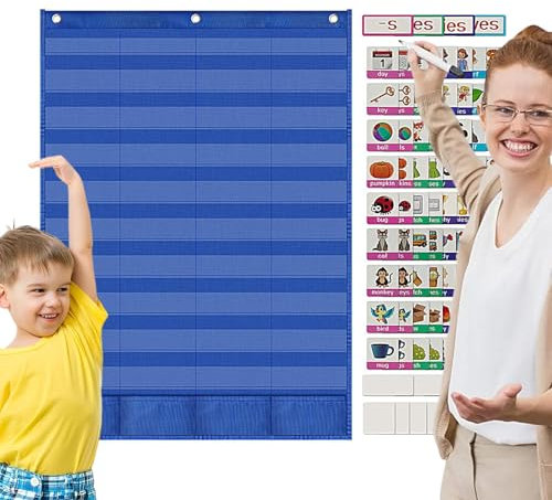 Tedious Taschendiagramm für das Klassenzimmer, Taschendiagramm für das Klassenzimmer | Wortkarten-Taschendiagramm | Wortkarte, Wort-Taschentabelle, wasserfest, pädagogisch, mit Wortmustern für