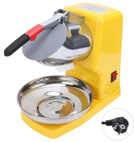 Pssopp Tritaghiaccio Elettrico da 500 W, Produttore di Coni di Ad Alta Potenza con Doppie Lame per Uso Domestico e Commerciale (Spina Europea 220 V)