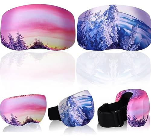 LUYANFX Set of 2 ski goggles protective cover, microfibre goggle cover for ski and snowboard, protection against scratches and dust, ideal for travel and après-ski