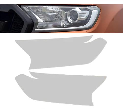 Rufutle Scheinwerfer Tönungsfolie für Ford Ranger T6 2015+, Autoscheinwerferfolie, Rauchschwarz, Tönung, transparenter TPU-Aufkleber