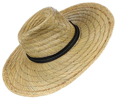BESTYASH Chapeau De Soleil en Paille pour Homme Casquette UV À Large Bord Casquette De Plage pour Homme Chapeau en Paille Tissé