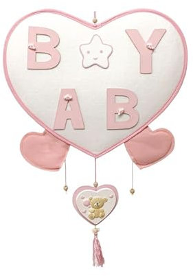 Generico Fiocco Nascita Nuvola Baby Rosa 28x40 cm da Appendere