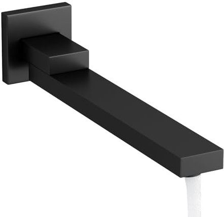 KAITAIHD Wall Mounted Tub Faucet Concealed Bath Taps 180 Degree Swivel Bathtub Filler Spout, G 1/2 Interface, Matte Black