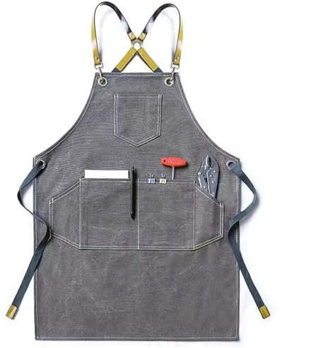 KRXSOBNV, Werkzeugschürze, tragbare Schürze, Friseursalon, Friseur, Restaurant, Salon, Arbeitsschürze, Schürze for Männer und Frauen,Arbeit Schürze(Grigio.)