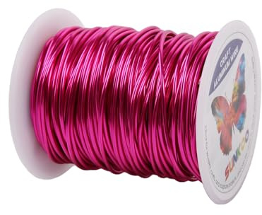 Sunkoo Alambre de aluminio de calibre 15 de 1,5 mm, color morado rosa, alambre flexible de 98.4 pies para hacer joyas, esculpir, floristería, armadura, envoltura y proyectos de modelado