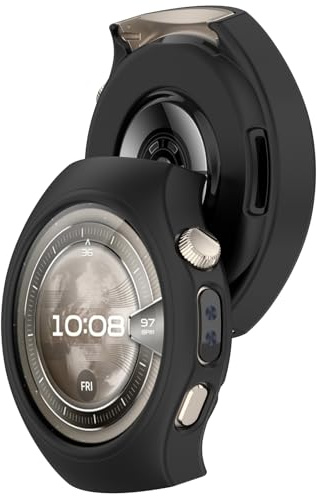 Disscool Fodral kompatibelt med Huawei Watch 5 46 mm mjukt anti-fall silikon ersättningsfodral klocktillbehör (svart)