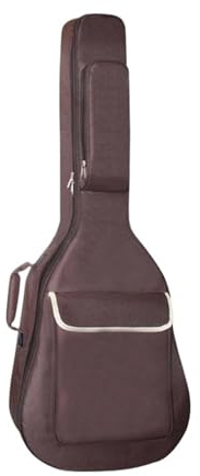 GSXLZ Gitarrentasche 36/38/39/40/41 Zoll wasserdichter Gitarrenrucksack, Dicke 12 mm Oxford-gepolsterte Baumwoll-Softtragetasche, akustische Schwarze Tasche(38 39 Inch Coffee)