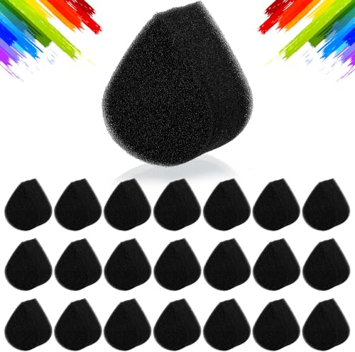 DOPENSPI 24 Stück Gesichtsbemalungsschwämme, Schminkschwamm Schwarzer Make up und Bodypainting-Schwamm mit hoher Dichte für Weihnachten DIY Malerei Make up Face Paint