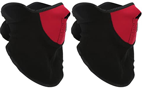 Demi-masque de Cyclisme Coupe-vent D'hiver, Garde au Chaud pour le Ski en Plein Air, adapté aux Hommes et aux Femmes, Matériau en Polyester (rouge)