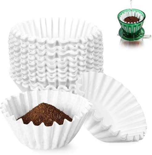 200 Stück Korbfilter, Weiße Kaffeefilter Groß 110/250 mm Filterpapier Reißfestes Filtertüten Kaffee Filter Coffee Filter für 8-12 Tassen Kaffee zum Hause in Cafés Büros
