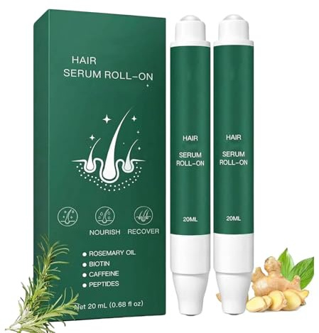 Roota Hair Growth Serum Roll-On, Rosemary Hair Growth Roller, Natural Hair Revival Serum for Thicker Healthy Hair, Haarwuchsmittel Gegen Haarausfall Für Frauen Und Männer (2)