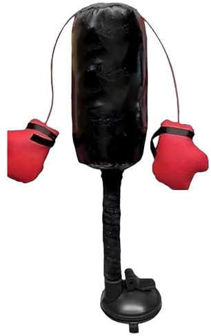 Chewtoyo Sacco da boxe interattivo per gatti, con guantoni da boxe, azione a molla, campana, erba gatta e base con ventosa, tessuto robusto