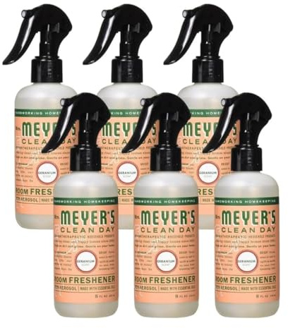 Mrs. Meyer's Clean Day Room Freshener Spray Bottle, Geranium Scent, 8 Fl Oz (Pack of 6)