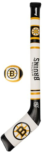 Franklin Sports Boston Bruins NHL Mini Soft Hockey Stick Set - NHL Team Soft Foam Mini Hockey Stick and Ball Set - Great Toy for Kids