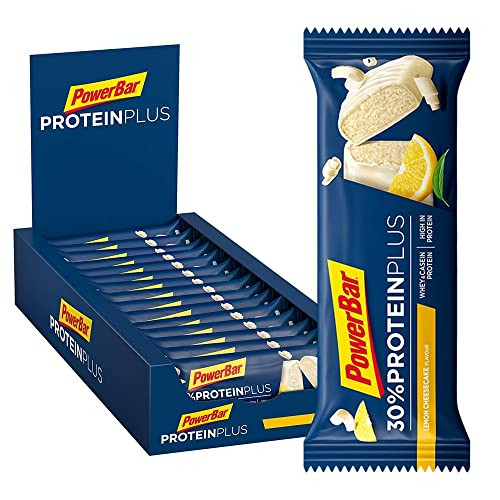 Powerbar 30 Percent Protein Plus Lemon Cheesecake 15 x 55 g - High Protein Bar + Whey and Casein Protein