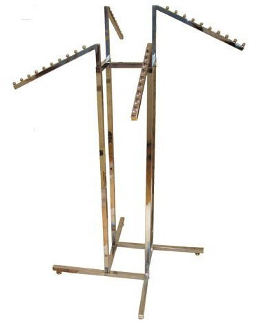 4-Way Clothes Rail All SLOPING WATERFALL Fashion Shopfitting Garment Rail