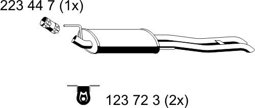 Auspuff Endschalldämpfer Auspuffanlage Endtopf original ERNST (142175) 1110mm