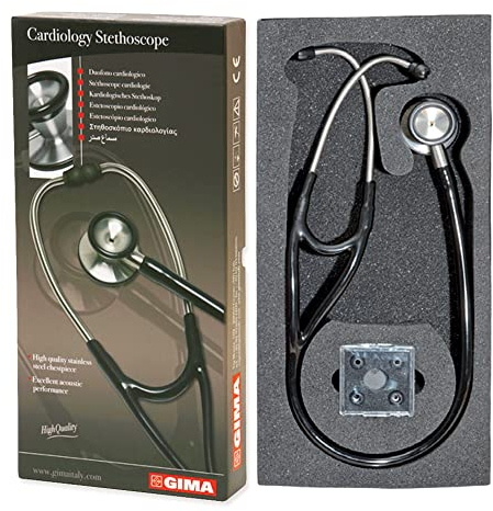 Gima 32552 Stetoscopio duofono Classic Cardiologico, Lira Nero