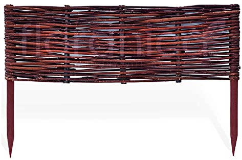 Floranica Bordures de Parterre en Saule 1 pièce 20 cm x 30 cm Clôture en Bois de Osier pour Bordure Plate-Bande Palissade Bordures de Fleurs Décoratives Panneau en Saule