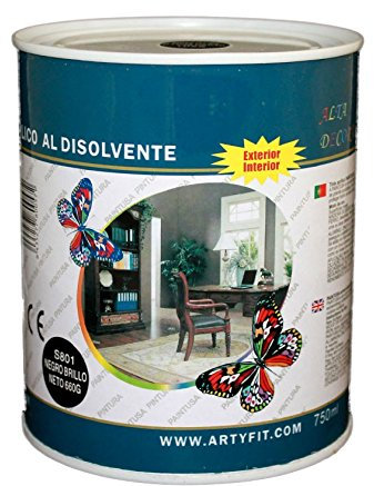 Paintusa - Esmalte acrílico al disolvente S801negro brillo 750 ml