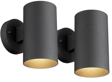 Ken & Ricky Outdoor Wall Sconce, Exterior Wall Light Fixtures, Cylinder Outside Lights for House Porch Garage Patio Doorway Entryway -2 Pack
