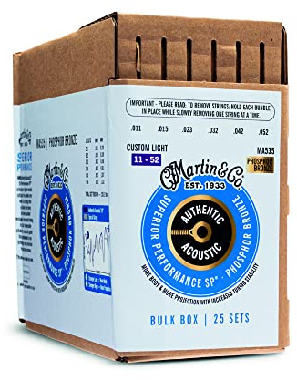 MARTIN Akustikgitarrensaiten, Superior Performance Custom Light 11-52, 92/8 Phosphor-Bronze, 25 Sätze (BULK-MA535)
