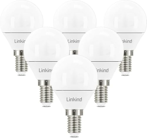 Linkind E14 LED Golf P45/G45 Lampe 4.9W, ersetzt 40 Watt, 500Lm 5000K Tageslichtweiß E14 Lampe in Tropfenform, nicht dimmbar, 6 Stück