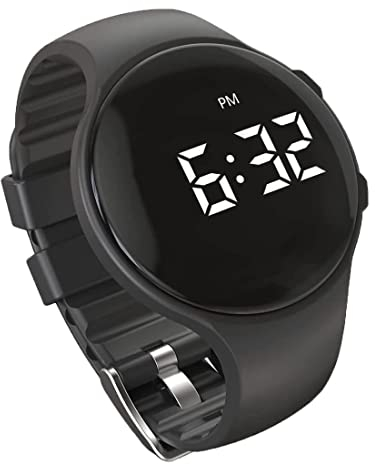 e-vibra Orologio vibrante con schermo di blocco, come orologio da addestramento del water, allarme farmaci, Nero , Moderno