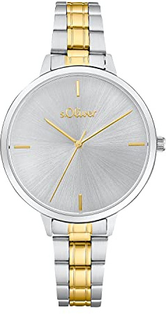 s.Oliver Armbanduhr Damen Quarzuhr Analog, mit Edelstahl Armband, 3 bar Wasserdicht, Kommt in Uhren Geschenk Box