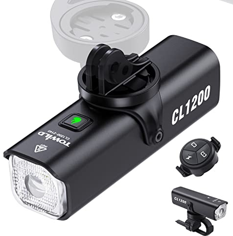 towild Luz De Bicicleta 1200 Lúmenes Linterna Frontal De Bicicleta Recargable por USB De 5000 mAh, IPX6 Impermeable Linterna de para Ciclismo Carretera Montaña MTB