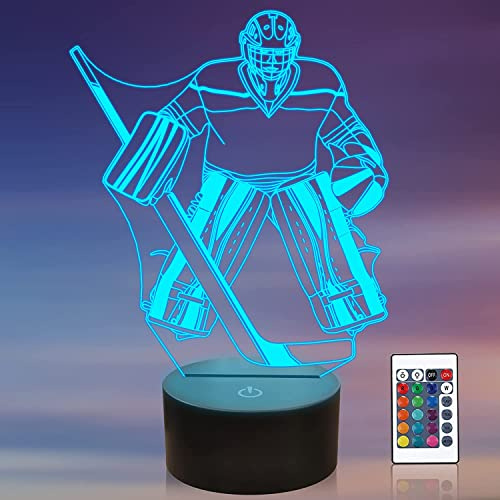 Jinson well 3D eishockey spieler Nachtlicht Lampe optische Nacht licht Illusion 16 Farbwechsel Touch Switch Tisch Schreibtisch Dekoration Lampen perfekte mit Acryl Flat USB Spielzeug