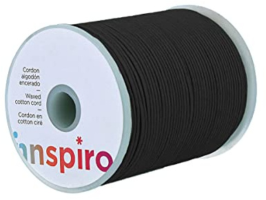 Baumwollkordel gewachst fein schwarz 1,5 mm 100 m