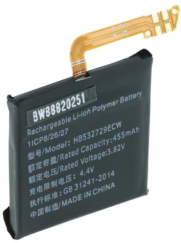 vhbw Batterie Remplacement pour Huawei HB532729ECW | pour smartwatch montre connectée bracelet fitness (450mAh, 3,82V, Li-polymère)