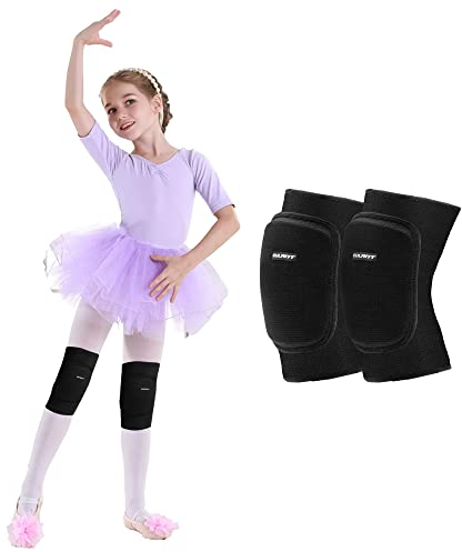 EULANT Ginocchiera Pallavolo Bambina,Ginocchiere Danza Ragazza,Morbido Protezione del Ginocchio per Running Calcio Basket Bici Scooter Ginnastica Ritmica,Nero M