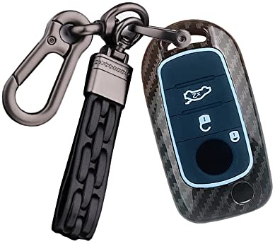 ontto Klappschlüssel Autoschlüssel Hülle Passt für FIAT Toro Tipo Freedom Egea 500X Toro Grazie Doblo Schutzhülle Schlüsselhülle für Dodge Neon Schlüsselanhänger ABS Schlüsselbox-Schwarz
