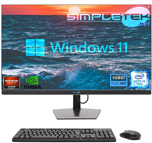 SIMPLETEK - PC All in One 27 FHD Core i5 Windows 11 | 8GB RAM SSD 120GB | Potente e Versatile, Lavoro e Intrattenimento