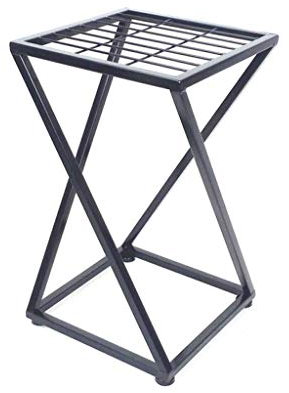 Portafiori Portafiori in ferro battuto, portafiori da terra monostrato Stand Soggiorno interno Fioriera balcone, 2 colori e 2 ripiani (Colore: Nero, Misura: A)