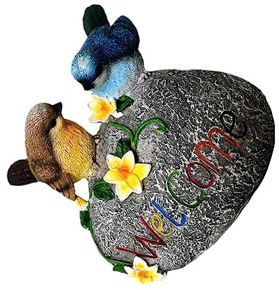 Veemoon Gartenschild Willkommen Vogel-gartendekoration Aus Kunstharz Terrassenfigur Für Terrasse Einzigartige Heimdekoration Für Drinnen Und Draußen