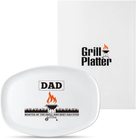 R Horse Day Grill Platter Gift Father BBQ Serving Tray Plate Dishes White Oval Serving Dishes Men Grandpa Dad Birthday Christmas New Year Gift for Salads Desserts Charcuterie Outdoor Indoor Cooking | Christmas, New Year, Birthday Gift for Dad Men Grandpa, Ideal for Appetizer, Dessert, Salad, Outdoor Indoor Cooking Party