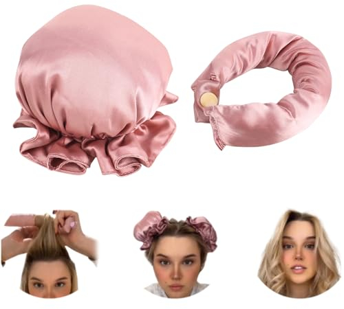 Lockenwickler Über Nacht, Heatless Curls Band, Locken Ohne Hitze DIY Hair Curler no Hea Set Haarband Wave Formers über Nacht für Mittleres Langes Haar (Rosa)