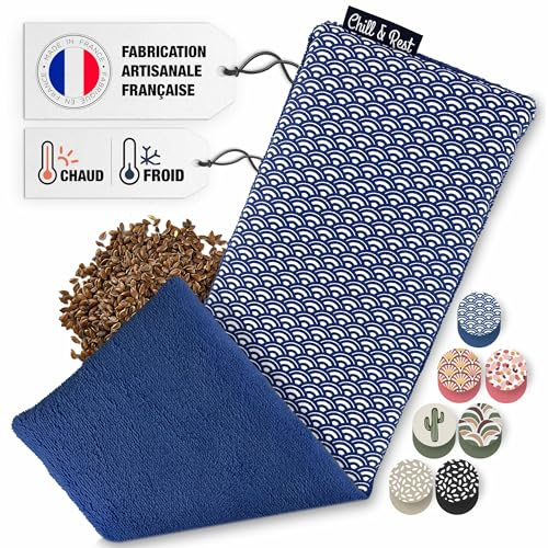 Chill&Rest - Körnerkissen mikrowelle - wärmekissen - nackenwärmer - körnerkissen nacken - wärmekissen rücken - Stress reduzieren - Geschenkidee - Blau - Die Segaiha