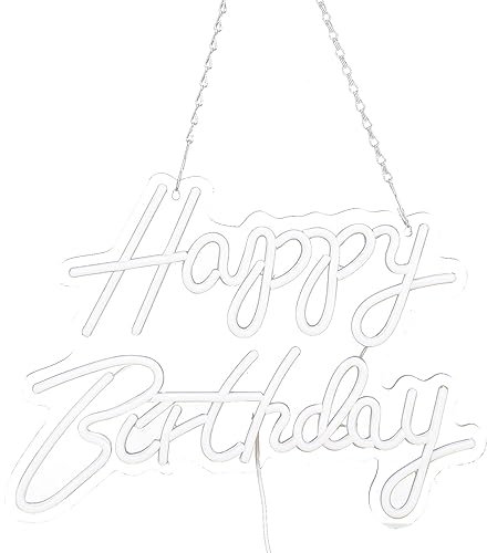Alles Gute zum Geburtstag Neon-Schild, Led Neon Schild Nachtlicht für Wanddekoration, Acryl USB powered Happy Birthday Led Schild mit hängenden Ketten, für Party Bar Geburtstag