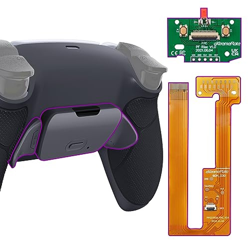 eXtremeRate RISE Remap Kit Programmabile per ps5 Controller BDM-030/040/050,Tasti Aggiuntivi Palette Back Button Cover Grip Gomma Pulsante Posteriore per ps5 Joystick-Grigio Scuro