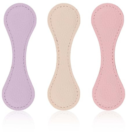 3stk Magnetische Lesezeichen aus Leder, 10x3cm Doppelseitig Lesezeichen zum Lesen Lernen Magnetische Buchklammern zum Speichern Ihrer Seite Geschenk für Buchliebhaber (Lila, Weiß, Rosa)