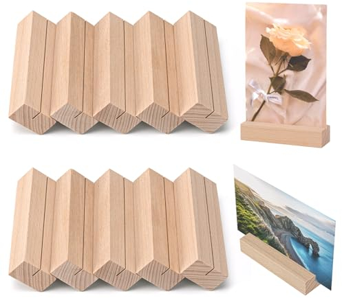 MumdoYAL 10 stück kartenhalter holz,tischkartenhalter holz,kartenständer,fotohalter,menükartenhalter,für Hochzeiten、Partys
