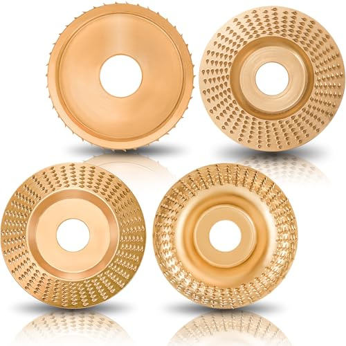 4 Stück Holz Schleifscheibe für Winkelschleifer,75&100 mm Holzschnitzscheibe -für 115mm or 125mm Winkelschleifer Mit 7/8 Zoll (22 mm) Spindel-Holzschnitzwerkzeuge, Winkelschleiferaufsätze