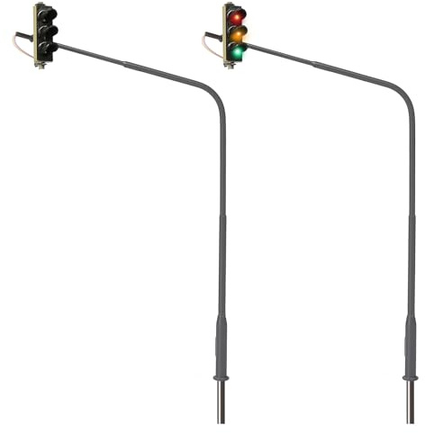 Evemodel 2 Stück Spur H0 1:87 Modell Recht Verkehrsampel Fahrzeug Landschaft BAU Beleuchtung Lampe